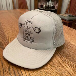 Vintage 1991 Idaho State Horseshoe Tournament Gray Snapback Trucker Hat Cap